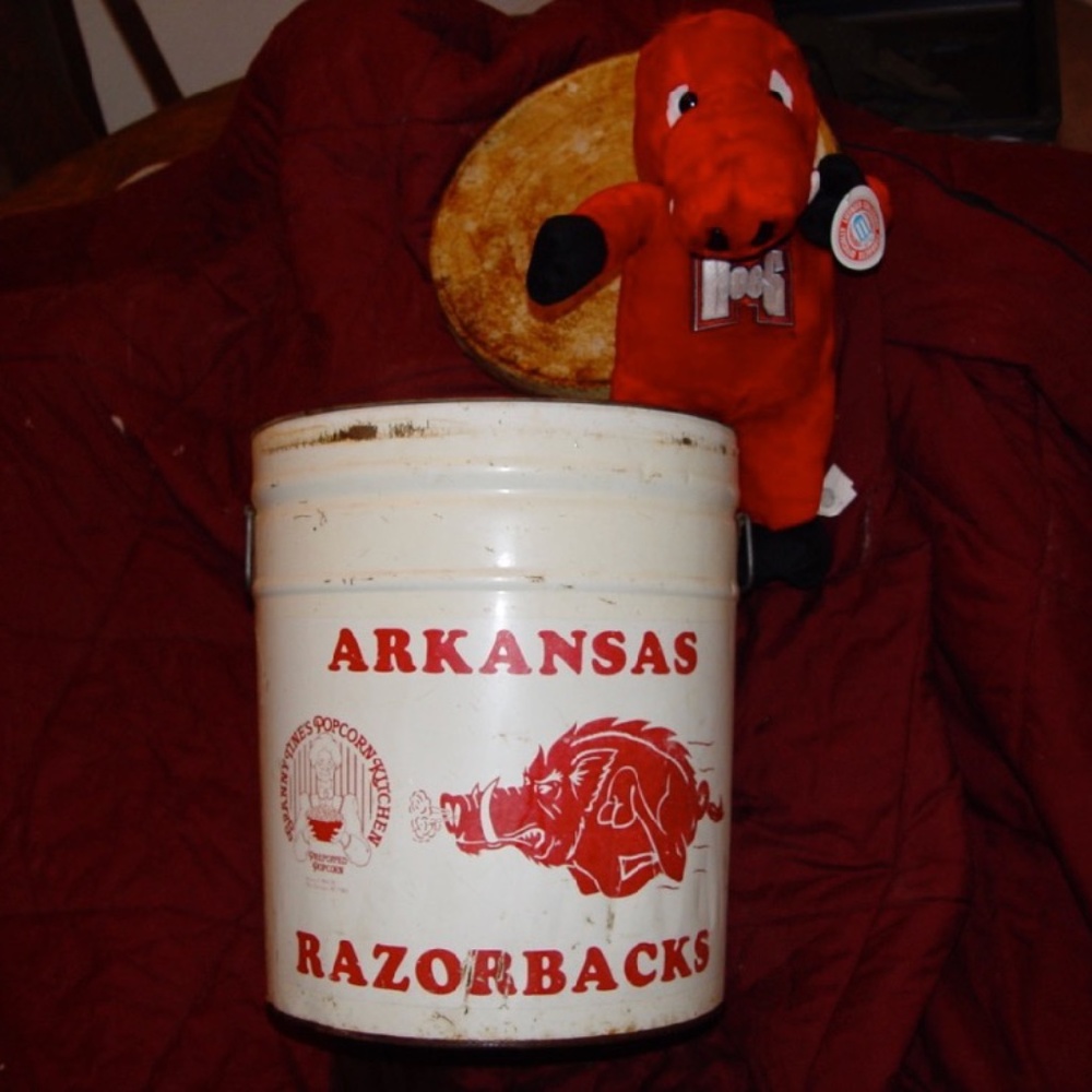 University of Arkansas Dorm gift Razorback Custom Popcorn Tin Fayetteville 1950
